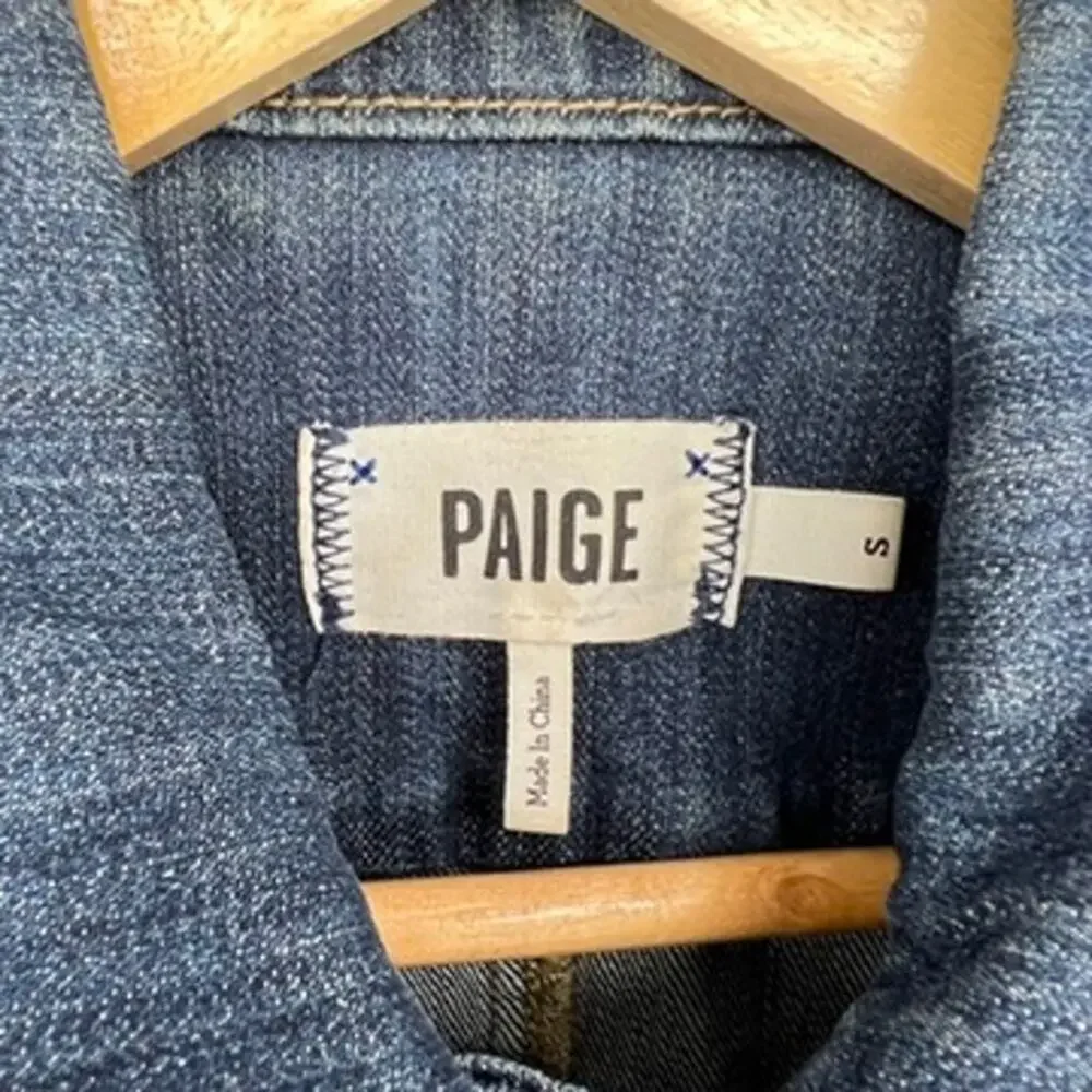 Paige Denim Jacket Women's S Dark Wash Jean Jacket Button Down Collared - Picture 3 of 8